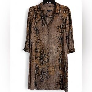 Julio Snake Print Button-Up Shirt Dress